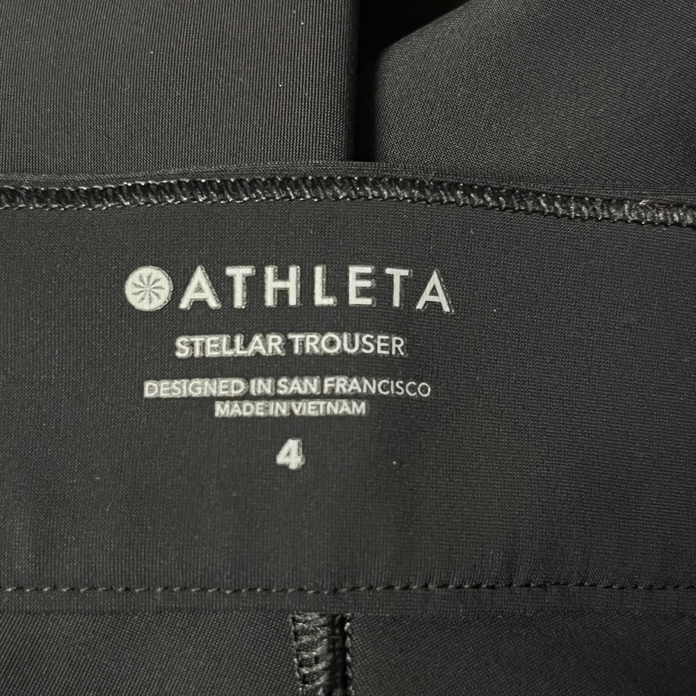Athleta Stellar Trouser Black Flat Front Stretch Ankle Pants Size 4 - Picture 9 of 10